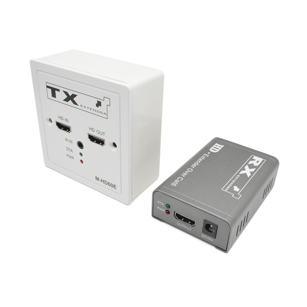 M-HD60E 86 panneaux POC IR sortie en boucle Cat5e/6 HD Extender