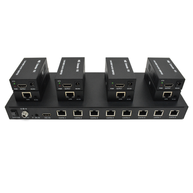 【M-HD608】موسع EDID POC IR Cat6 8 منافذ HD