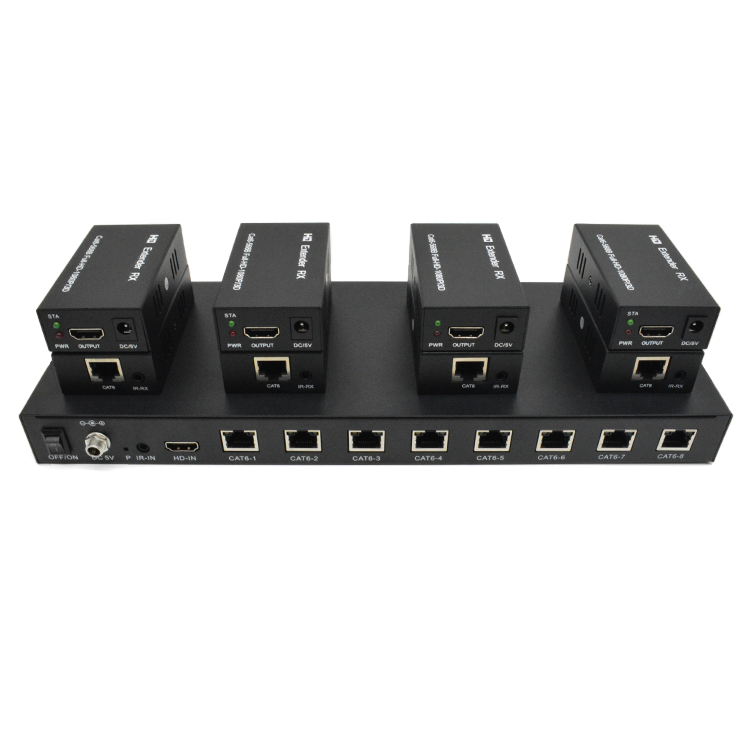 M-HD608 EDID POC IR Cat6 8 منافذ HD موسع