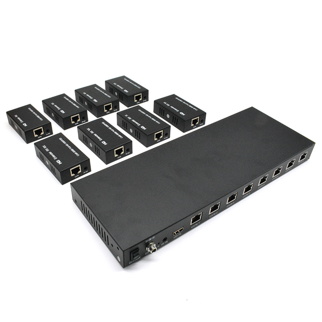 【M-HD608】موسع EDID POC IR Cat6 8 منافذ HD