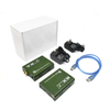Paquet de M-DP200U, il contient 1 &eacute;metteur DP, 1 r&eacute;cepteur DP, 1 c&acirc;ble USB, 2 adaptateurs secteur et 1 manuel d'utilisation
