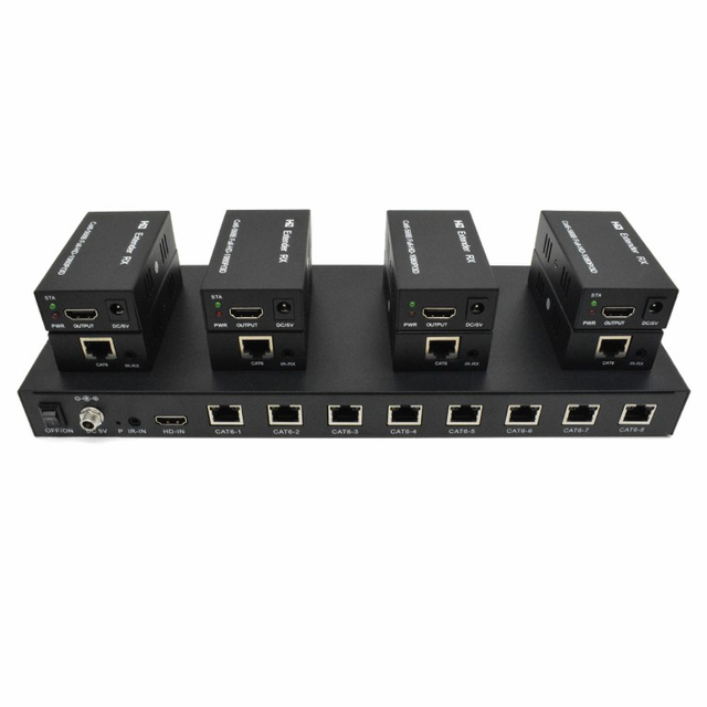 M-HD608 EDID POC IR Cat6 8-портовый удлинитель HD