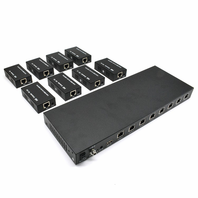 M-HD608 EDID POC IR Cat6 8-портовый удлинитель HD